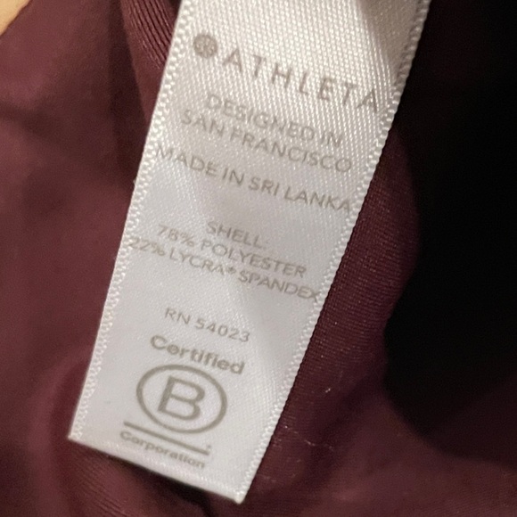 Athleta Persistence Laser Cut 7/8 Tight in Antique Burgundy Gym Athleisure Sm - Picture 6 of 11